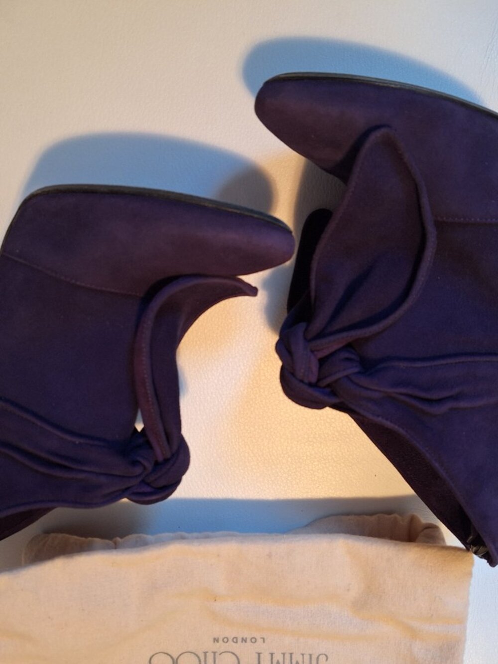 Jimmy Choo Colorblock heel purple suede booties - Picture 15 of 16
